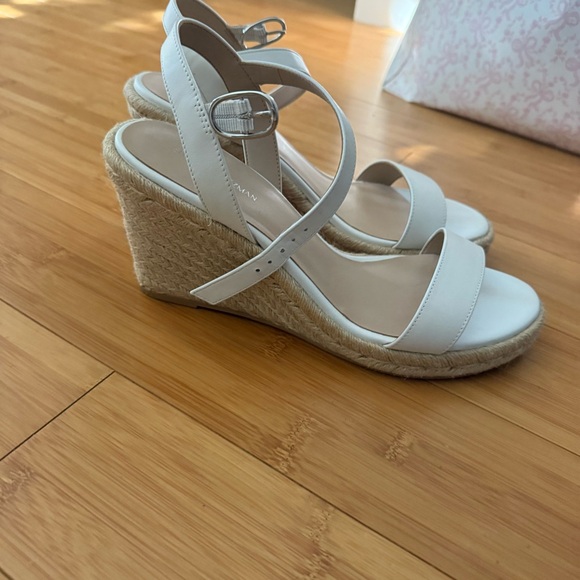 Stuart Weitzman White Wedge Sandals - Picture 5 of 7